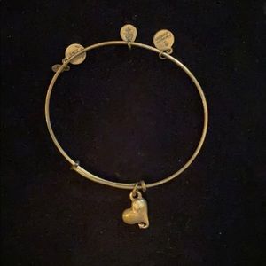 Alex and ani brass heart bangle